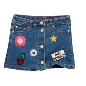 Kate spade ♠️ vintage patched denim skirt